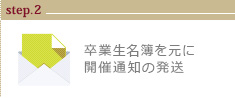 卒業生名簿を元に開催通知の発送